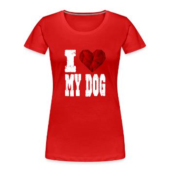 i love my dog - Women's Premium Organic T-Shirt - red - Front - Mia (176cm)
