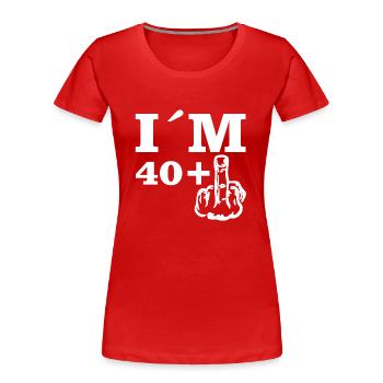 Geschenk Geburtstag Im 40 plus 1 - Frauen Premium Bio T-Shirt - Rot - Vorne - Mia (176cm)