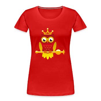 König Eule mit Zepter - Frauen Premium Bio T-Shirt - Rot - Vorne - Mia (176cm)