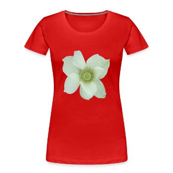 Flower de - Frauen Premium Bio T-Shirt - Rot - Vorne - Mia (176cm)