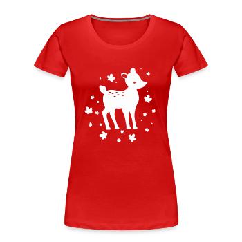 Rehkitz - Zootier Tierfreund Naturschutz - Frauen Premium Bio T-Shirt - Rot - Vorne - Mia (176cm)