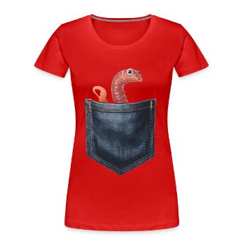 Wurm - Frauen Premium Bio T-Shirt - Rot - Vorne - Mia (176cm)