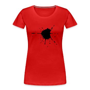Farbklecks - Kunst - Frauen Premium Bio T-Shirt - Rot - Vorne - Mia (176cm)