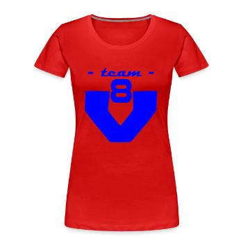 team v8 - T-shirt bio Premium Femme - rouge - Devant - Mia (176cm)