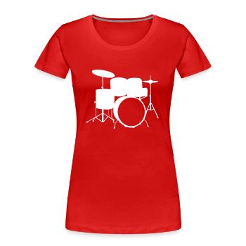 Drums Schlagzeug - Frauen Premium Bio T-Shirt - Rot - Vorne - Mia (176cm)