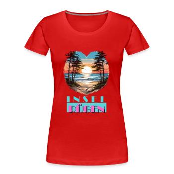 Island of Rügen Germany Sun Beach Holiday - Women's Premium Organic T-Shirt - red - Front - Mia (176cm)