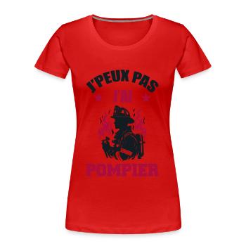 Ich kann keinen Feuerwehrmann haben - Frauen Premium Bio T-Shirt - Rot - Vorne - Mia (176cm)