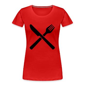 Besteck - Frauen Premium Bio T-Shirt - Rot - Vorne - Mia (176cm)
