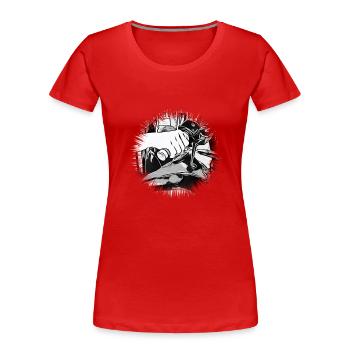 Motorrad - Frauen Premium Bio T-Shirt - Rot - Vorne - Mia (176cm)