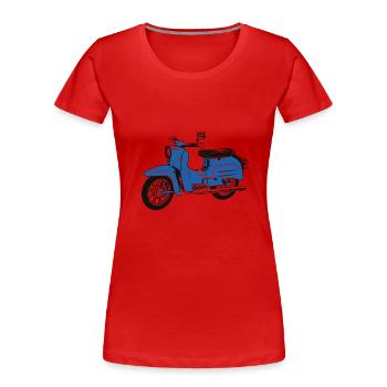 Deux horloge DDR Simson Schwalbe - T-shirt bio Premium Femme - rouge - Devant - Mia (176cm)