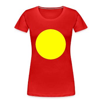 Kreis gelb - Frauen Premium Bio T-Shirt - Rot - Vorne - Mia (176cm)