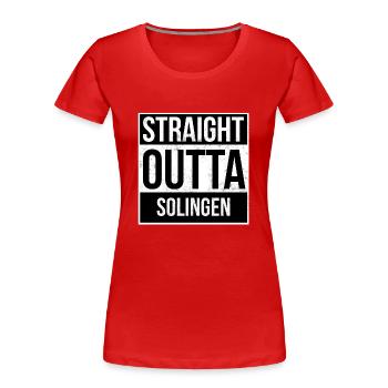 Straight Outta Solingen - Women's Premium Organic T-Shirt - red - Front - Mia (176cm)