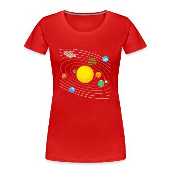 Sonnensystem - Frauen Premium Bio T-Shirt - Rot - Vorne - Mia (176cm)