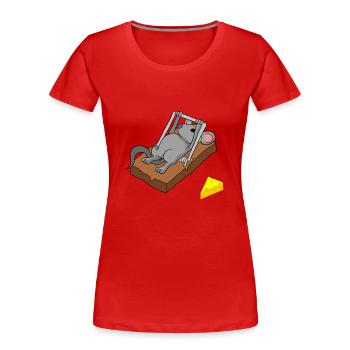 Mausefalle Maus Mouse Falle Mousetrap Mouse - Frauen Premium Bio T-Shirt - Rot - Vorne - Mia (176cm)