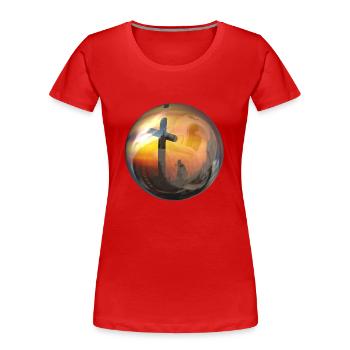 god god church church bible bible wedding wedding sign - Women's Premium Organic T-Shirt - red - Front - Mia (176cm)