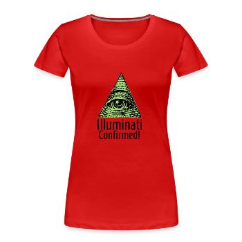 Illuminati Confirmed lustiges Geschenk - Frauen Premium Bio T-Shirt - Rot - Vorne - Mia (176cm)