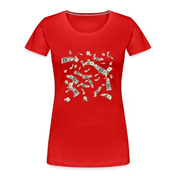 Cashflow Geldregen - Frauen Premium Bio T-Shirt - Rot - Vorne - Mia (176cm)