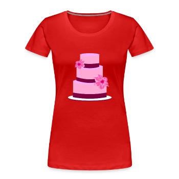 Torte Hochzeit Hochzeitstorte Blumen Geschenkidee - Frauen Premium Bio T-Shirt - Rot - Vorne - Mia (176cm)