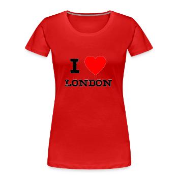 i love London - Frauen Premium Bio T-Shirt - Rot - Vorne - Mia (176cm)