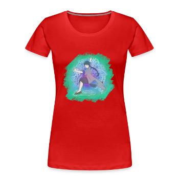 dragen Kungfu Mädchen - Frauen Premium Bio T-Shirt - Rot - Vorne - Mia (176cm)