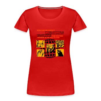 Animaux sauvages pour survivre! - T-shirt bio Premium Femme - rouge - Devant - Mia (176cm)