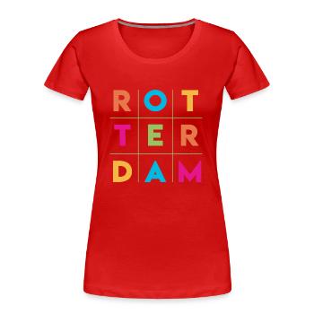 Rotterdam - Pays-Bas - Pays-Bas - Randstad - T-shirt bio Premium Femme - rouge - Devant - Mia (176cm)