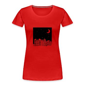 Night sky skyline - Women's Premium Organic T-Shirt - red - Front - Mia (176cm)