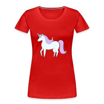 La dernière licorne douce - T-shirt bio Premium Femme - rouge - Devant - Mia (176cm)