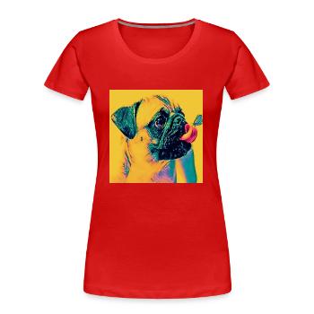 Pop-Art - Frauen Premium Bio T-Shirt - Rot - Vorne - Mia (176cm)