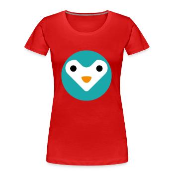 Chouette minimaliste - T-shirt bio Premium Femme - rouge - Devant - Mia (176cm)