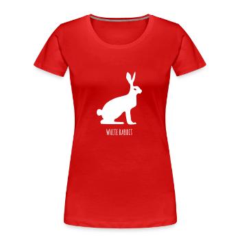 White rabbit, snow hare, fable - Women's Premium Organic T-Shirt - red - Front - Mia (176cm)