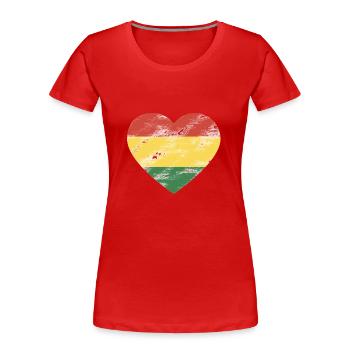 Rasta Herz - Frauen Premium Bio T-Shirt - Rot - Vorne - Mia (176cm)