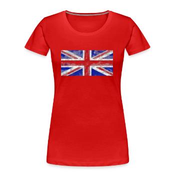 Union Jack Englische Flagge Great Britain - Frauen Premium Bio T-Shirt - Rot - Vorne - Mia (176cm)