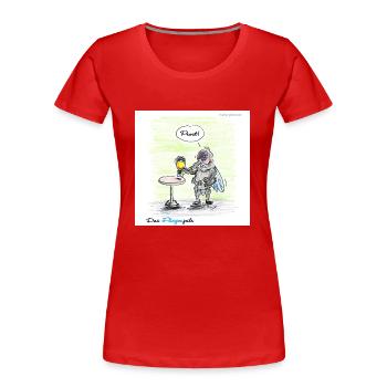 Fliegenpils - Women's Premium Organic T-Shirt - red - Front - Mia (176cm)