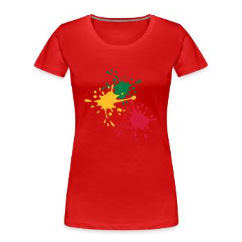 Farbe - Frauen Premium Bio T-Shirt - Rot - Vorne - Mia (176cm)