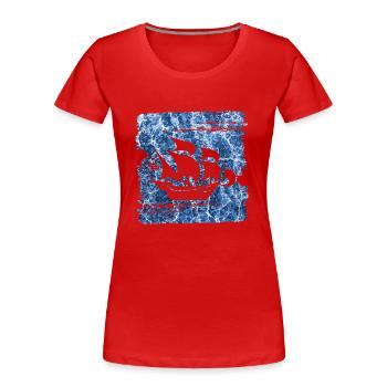 voilier e 206 - T-shirt bio Premium Femme - rouge - Devant - Mia (176cm)