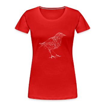 Filigraner surrealer Cyborg Vogel - Frauen Premium Bio T-Shirt - Rot - Vorne - Mia (176cm)