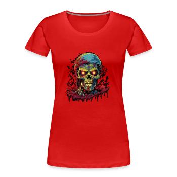 Trash Horror Zombie im Retro Style - Frauen Premium Bio T-Shirt - Rot - Vorne - Mia (176cm)