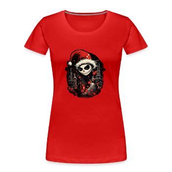Creepy Christmas - Weihnachtliches Halloween Motiv - Frauen Premium Bio T-Shirt - Rot - Vorne - Mia (176cm)