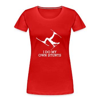 SKI - Women's Premium Organic T-Shirt - red - Front - Mia (176cm)
