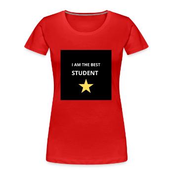 Meilleur élève - T-shirt bio Premium Femme - rouge - Devant - Mia (176cm)