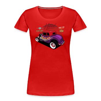 Hotrod Hot rod - Retro Vintage Oldtimer - Frauen Premium Bio T-Shirt - Rot - Vorne - Mia (176cm)