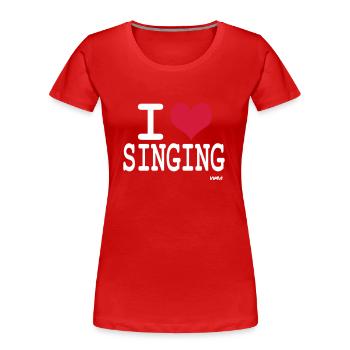 singing - Women's Premium Organic T-Shirt - red - Front - Mia (176cm)