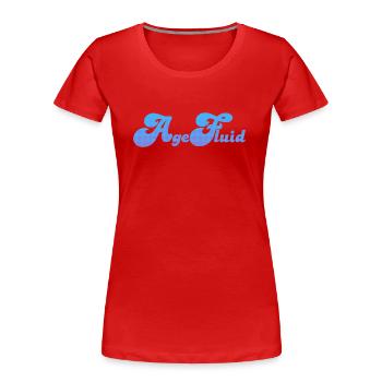 Agefluid (en anglais seulement) - T-shirt bio Premium Femme - rouge - Devant - Mia (176cm)