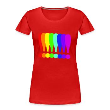 Exclamation Mark Colorful Gift Idea Rainbow Colors - Women's Premium Organic T-Shirt - red - Front - Mia (176cm)