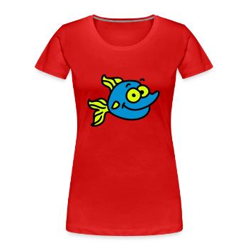 lustiger Fisch - Frauen Premium Bio T-Shirt - Rot - Vorne - Mia (176cm)