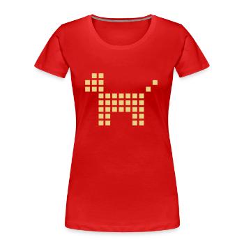 hund pixel - Frauen Premium Bio T-Shirt - Rot - Vorne - Mia (176cm)