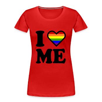 I love me - Frauen Premium Bio T-Shirt - Rot - Vorne - Mia (176cm)
