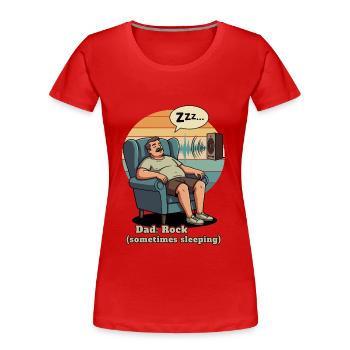 Papa: Fels - Frauen Premium Bio T-Shirt - Rot - Vorne - Mia (176cm)