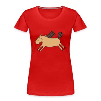 Pony - Frauen Premium Bio T-Shirt - Rot - Vorne - Mia (176cm)